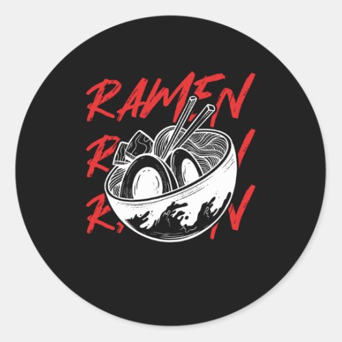 White ramen bowl classic round sticker