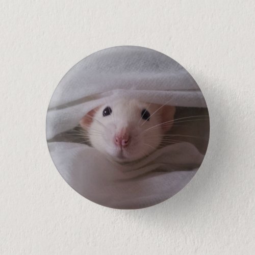 White Rat Badge  Button