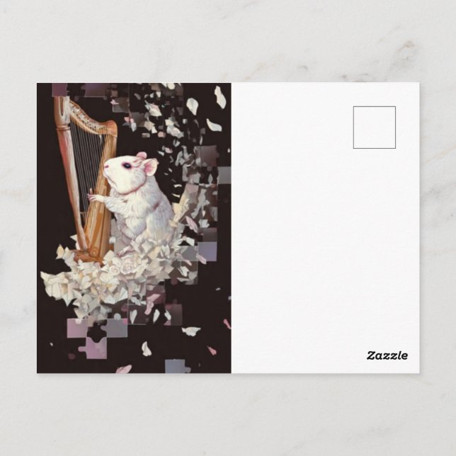 White Rat Fantasy Postcard – Elegant & Minimal (Back)