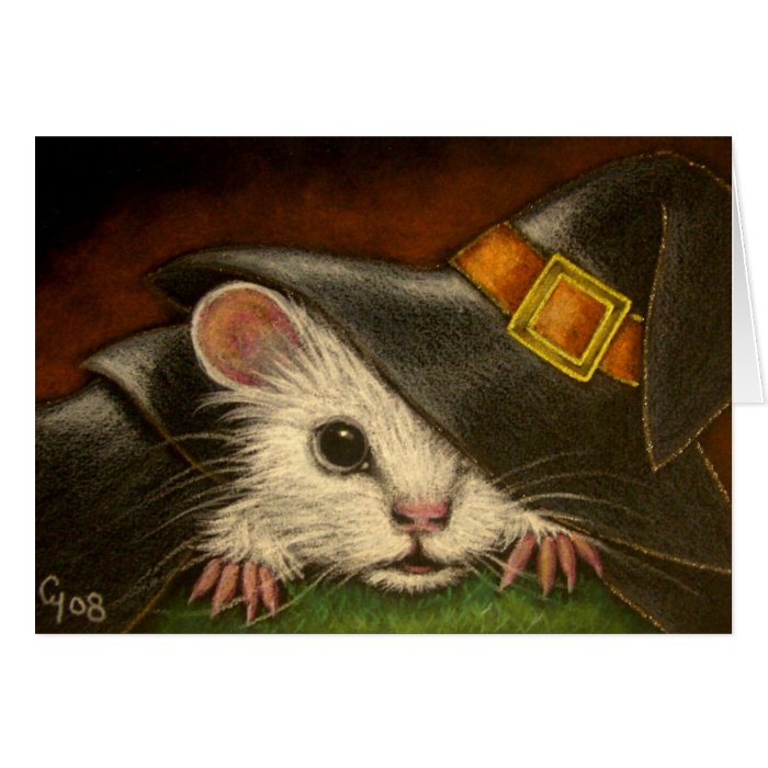 WHITE RAT HALLOWEEN Card