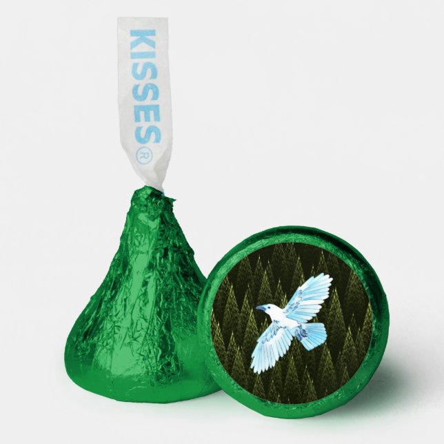 White Raven on Fractal Conifers Hershey®'s Kisses® (Front)