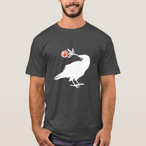 White Raven with rose T_Shirt