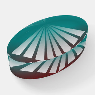 White rays on burgundy teal paperweight