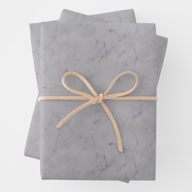 White Real Marble Design - Unique Off White Wrapping Paper Sheets (In situ)