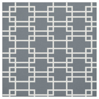 White rectangle geometric fabric