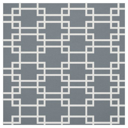 White rectangle geometric fabric