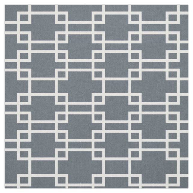 White rectangle geometric fabric (Swatch)