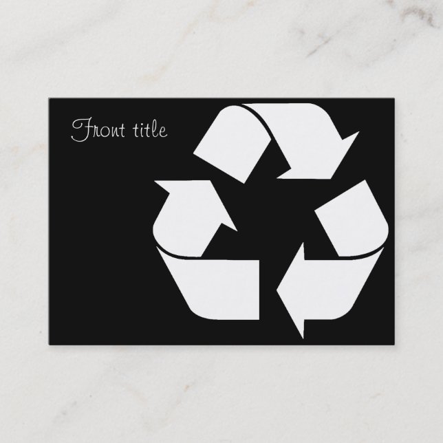 White Recycling Symbol Business Card (Front)