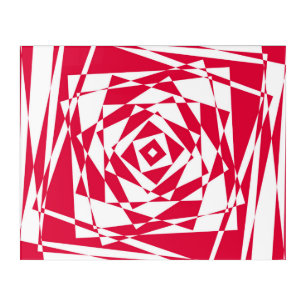 White red abstract illusion acrylic print