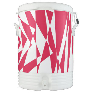 White red abstract illusion beverage cooler