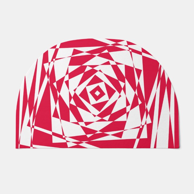 White red abstract illusion  doormat (Front)