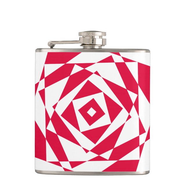 White red abstract illusion  flask (Front)