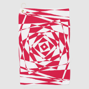 White red abstract illusion  golf towel