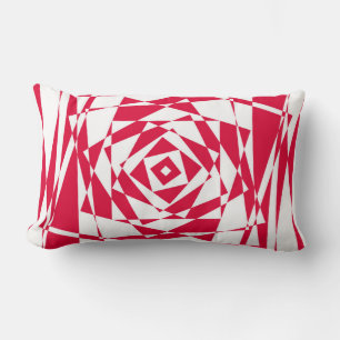White red abstract illusion  lumbar pillow