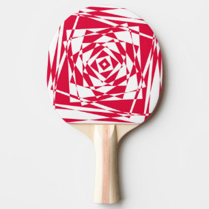 White red abstract illusion ping pong paddle
