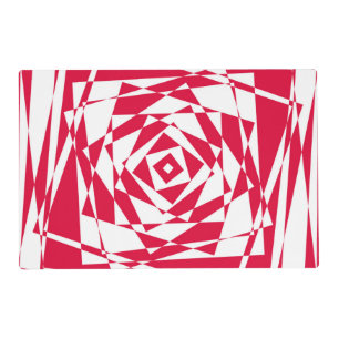 White & Red Abstract Illusion Placemat – Optical