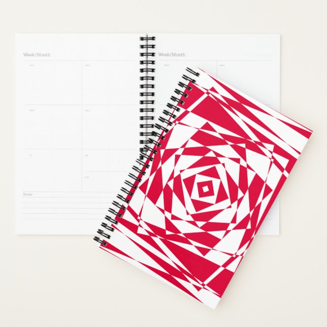 White Red Abstract Illusion Planner • Modern Optic (Display)