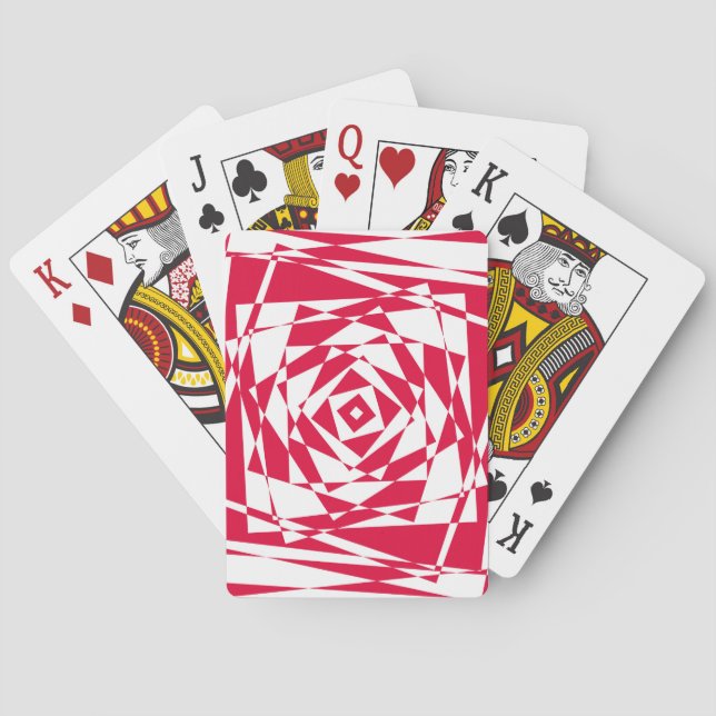 White red abstract illusion  poker cards (Back)
