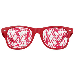 White red abstract illusion retro sunglasses