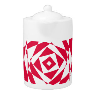 White red abstract illusion  teapot
