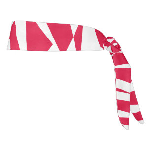 White Red Abstract Illusion Tie Headband – Modern