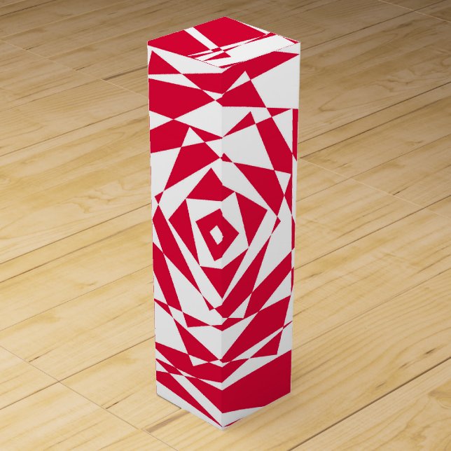 White red abstract illusion  wine box (Front)