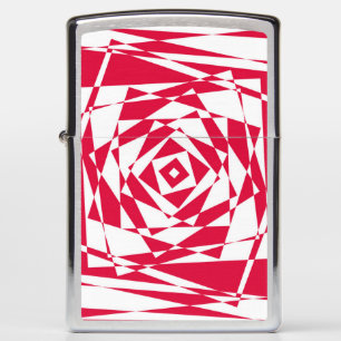 White & Red Abstract Illusion Zippo® Lighter 