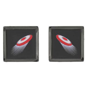 White Red and Black Ultimate Frisbee Cufflinks