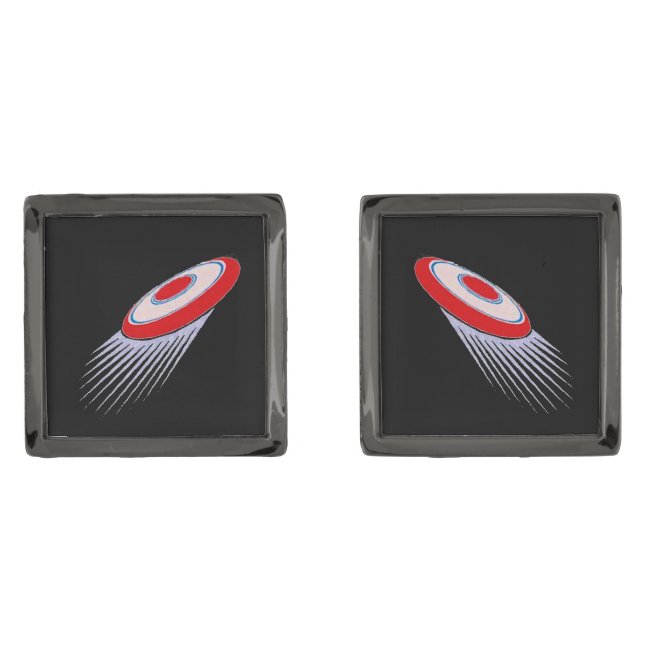 White Red and Black Ultimate Frisbee Cufflinks