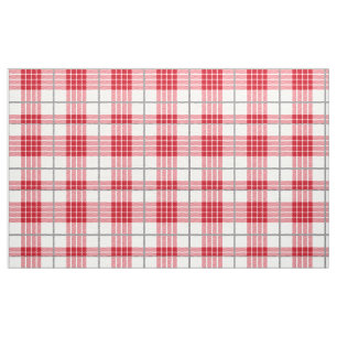 White red and gray plaid geometric pattern fabric