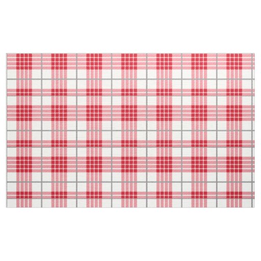 White red and gray plaid geometric pattern fabric