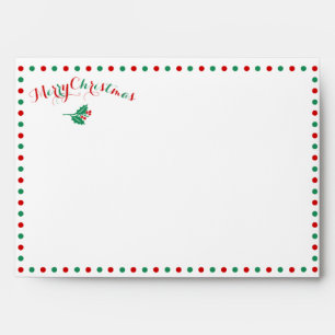 White, Red And Green Custom Christmas Envelopes