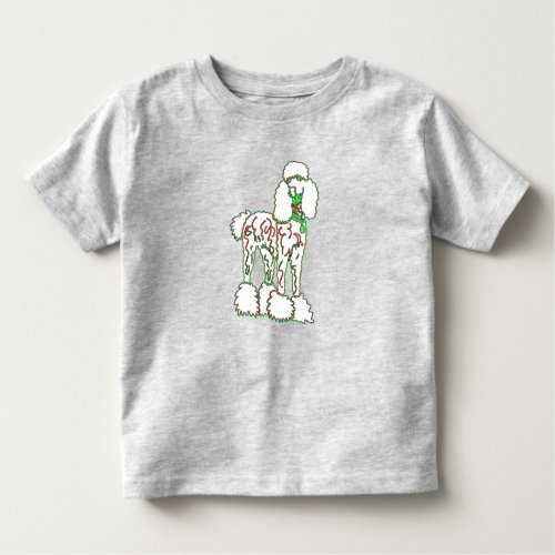 White Red and Green Poodle Toddler T_Shirt