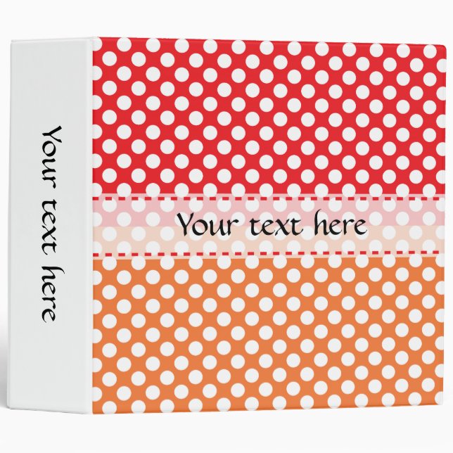 White, Red and Orange Polka Dot Binder (Front/Spine)