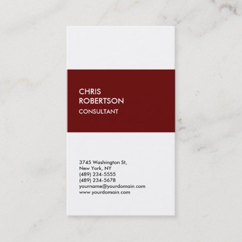 White Red Attractive Charming Business Card