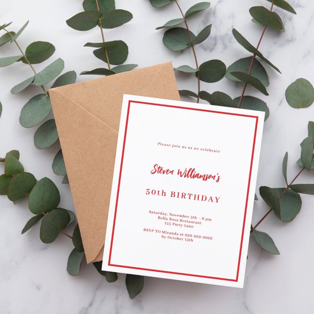White red birthday invitation (Creator Uploaded)