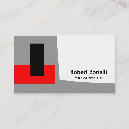 White Red Black Plain Modern Business Card