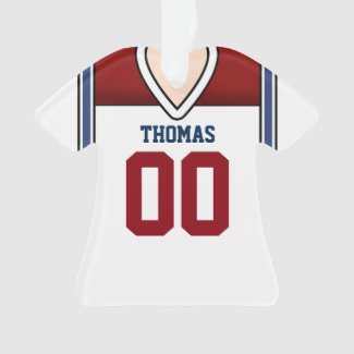 White/Red/Blue Football Jersey Ornament
