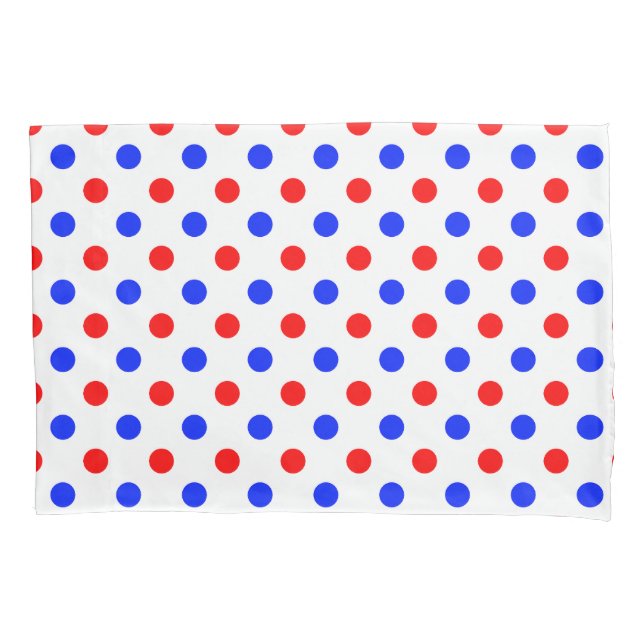 White Red Blue Polka Dots Design  Pillow Case (Front)