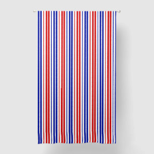 White Red Blue Stripes Pattern Blackout Curtains