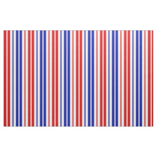 White Red Blue Stripes Pattern   Fabric