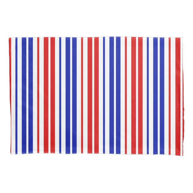 White Red Blue Stripes Pattern   Pillow Case (Front)