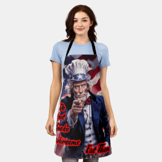 White Red Blue Uncle Sam gives advice on a Apron
