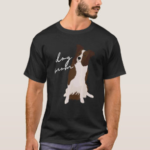 White & Red Border Collie Dog Mom Dog Mom Woman T-Shirt