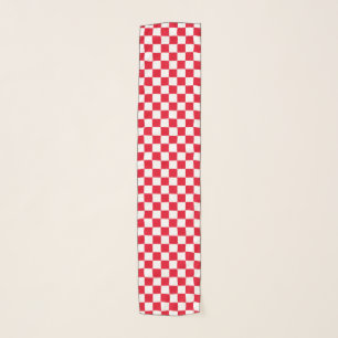 White Red checkerboard Scarf
