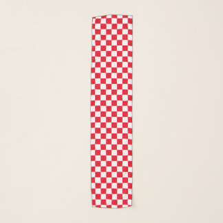 White Red checkerboard Scarf