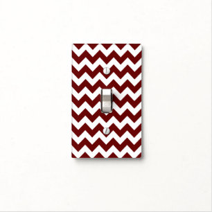 White Red Chevron Light Switch Cover