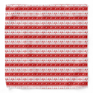 White & Red Christmas Deer and Sleigh Pattern Bandana