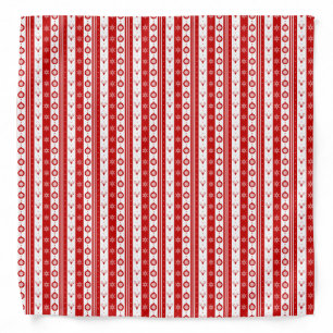 White & Red Christmas Deer and Snowflakes Bandana