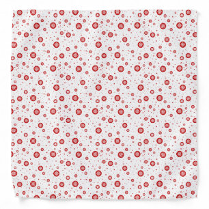 White & Red Christmas Snowflakes Pattern Bandana